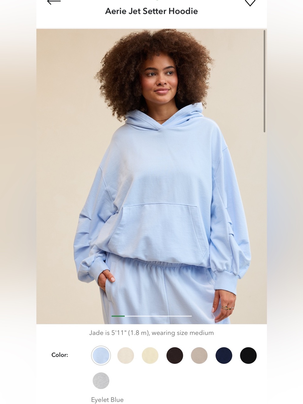 Aerie Jet Setter Hoodie - Eyelet Blue